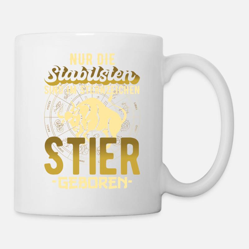 Sternzeichen Stier Geburtstag Geschenk - Tasse - Weiß