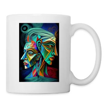 Métamorohose de deux visages individuels - Mug blanc - blanc - Droite