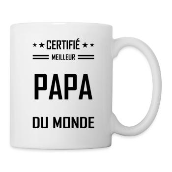 Certifié meilleur papa du monde - Mug blanc - blanc - Droite