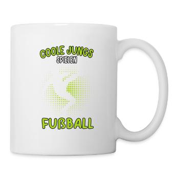 Coole Jungs spielen Fußball Fußballer Kicken - Tasse - Weiß - Rechts