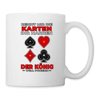 Poker Reicht mir die Karten Casino Pokerspieler - Tasse - Weiß - Rechts