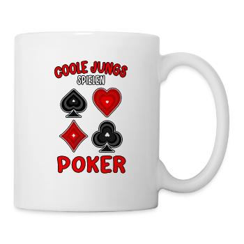 Coole Jungs Poker pokern Casino Pokerspieler - Tasse - Weiß - Rechts