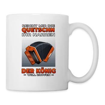 Reicht mir die Quetschn steirische Ziehharmonika - Tasse - Weiß - Rechts
