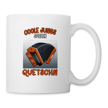 Coole Jungs Quetschn steirische Ziehharmonika - Tasse - Weiß - Rechts