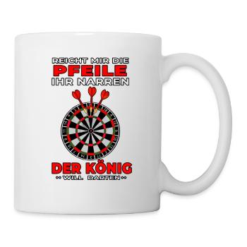 König will Darten Darts Dart Dartspieler 180 - Tasse - Weiß - Rechts