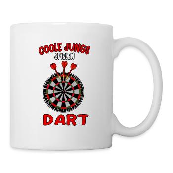 Coole Jungs spielen Dart Darts Dartspieler 180 - Tasse - Weiß - Rechts