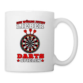 Lieber Darts spielen Dart Dartspieler 180 - Tasse - Weiß - Rechts