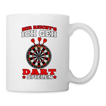 Ich geh Dart spielen Darts Darten Dartspieler 180 - Tasse - Weiß - Rechts