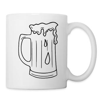 Beer Drawing Party Celebrate Black - Mug - white - Right