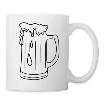 Beer Drawing Party Celebrations Black - Mug - white - Right
