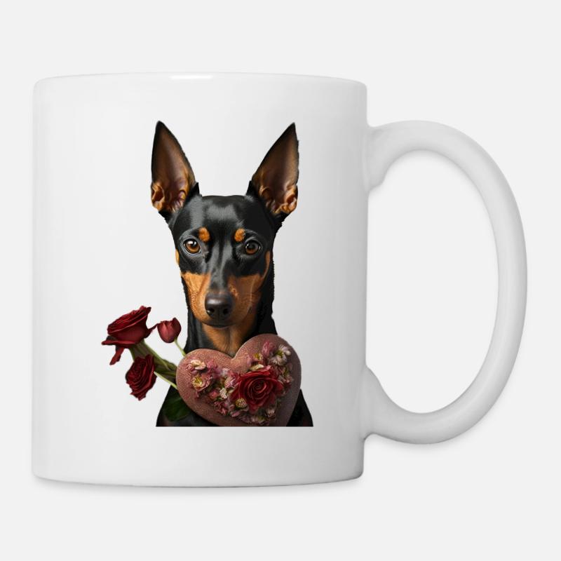 Zwergpinscher Valentins Tag - Tasse - Weiß