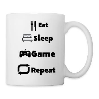 EAT-SLEEP-GAME-REPEAT - Tasse - Weiß - Rechts