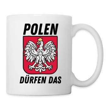 Polen dürfen das lustiger Spruch polnisch Spaß - Tasse - Weiß - Rechts