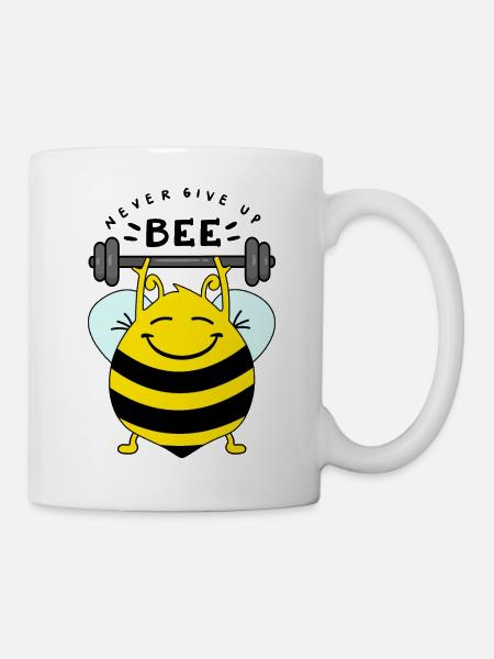Biene - gib niemals auf - Tasse - Weiß