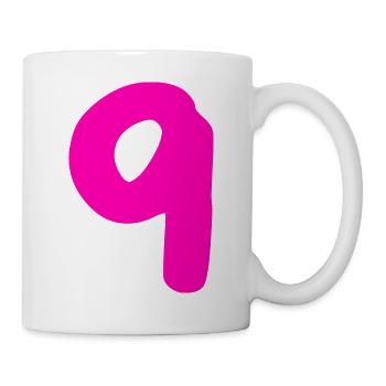 9 years birthday pink - Mug - white - Right