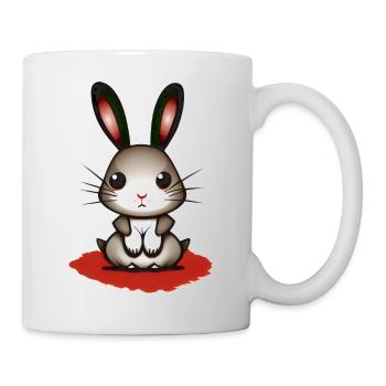 Nervous bloodthirsty rabbit - Mug - white - Right