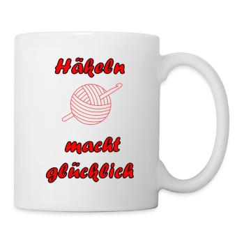 Häkeln macht glücklich 1 - Tasse - Weiß - Rechts