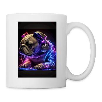 Bulldog DJ Chien DJ - Mug blanc - blanc - Droite