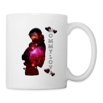 Mutter Kind Illustration Liebe Silhouette - Tasse - Weiß - Rechts
