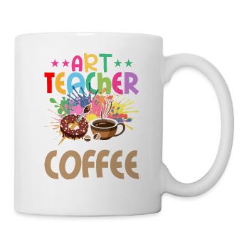 Art Teacher Running On Coffee And Donuts Artist - Mug - white - Right
