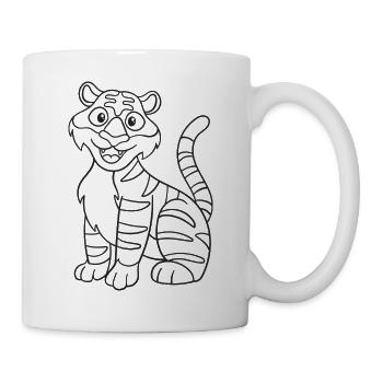 Tiger, Katze, Geschenk, Geschenkidee - Tasse - Weiß - Rechts