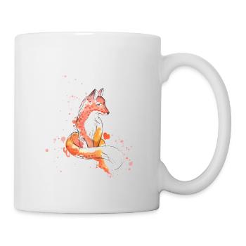 sweet fox with heart - Mug - white - Right
