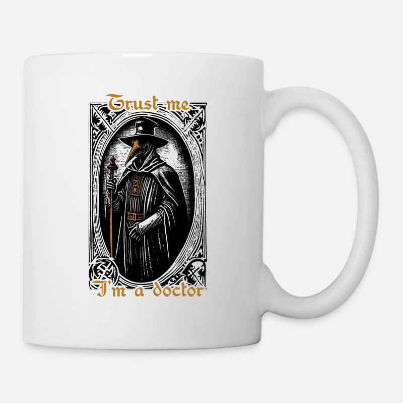 Croyez-moi, je suis médecin. Noir et or - Mug blanc - blanc