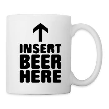 Bier Wein Whiskey Schnaps Alkohol - Tasse - Weiß - Rechts