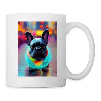 Chien Bouledogue français chill dans la rue - Mug blanc - blanc - Droite