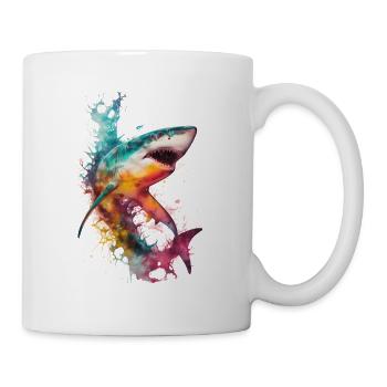Paint the Shark - alle Schnelligkeit dem Hai - Tasse - Weiß - Rechts