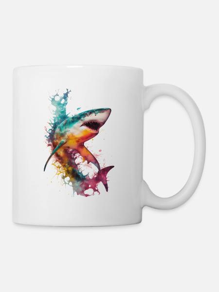 Paint the Shark - alle Schnelligkeit dem Hai - Tasse - Weiß
