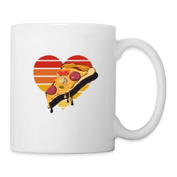 Ich liebe Pizza Retro Herz Vintage Design - Tasse - Weiß - Rechts