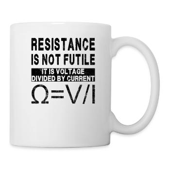 Widerstand ist nicht zwecklos - Volt geteilter Strom - Tasse - Weiß - Rechts