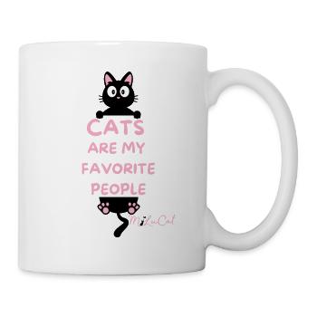 Cats are my favorite people - Katzen > Menschen - Tasse - Weiß - Rechts