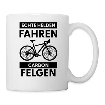 Echte Helden Fahren Carbon Felgen - Tasse - Weiß - Rechts