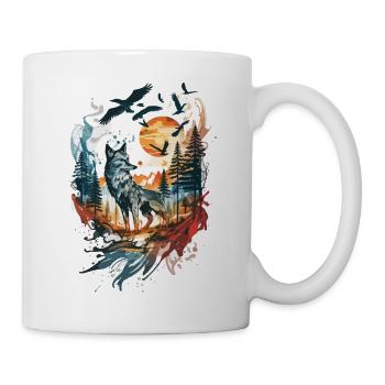 Wolf der Natur - Tasse - Weiß - Rechts