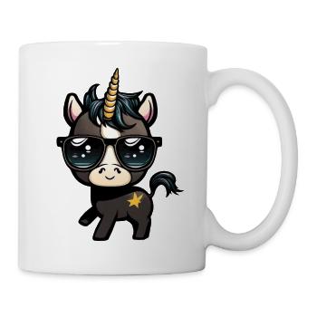 Schwarzes Einhorn - Tasse - Weiß - Rechts