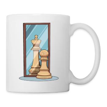 Schach Spiegel König Bauer Spiegelbild - Tasse - Weiß - Rechts