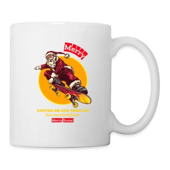 Santa skateboarder, Christmas gift - Tasse - Weiß - Rechts