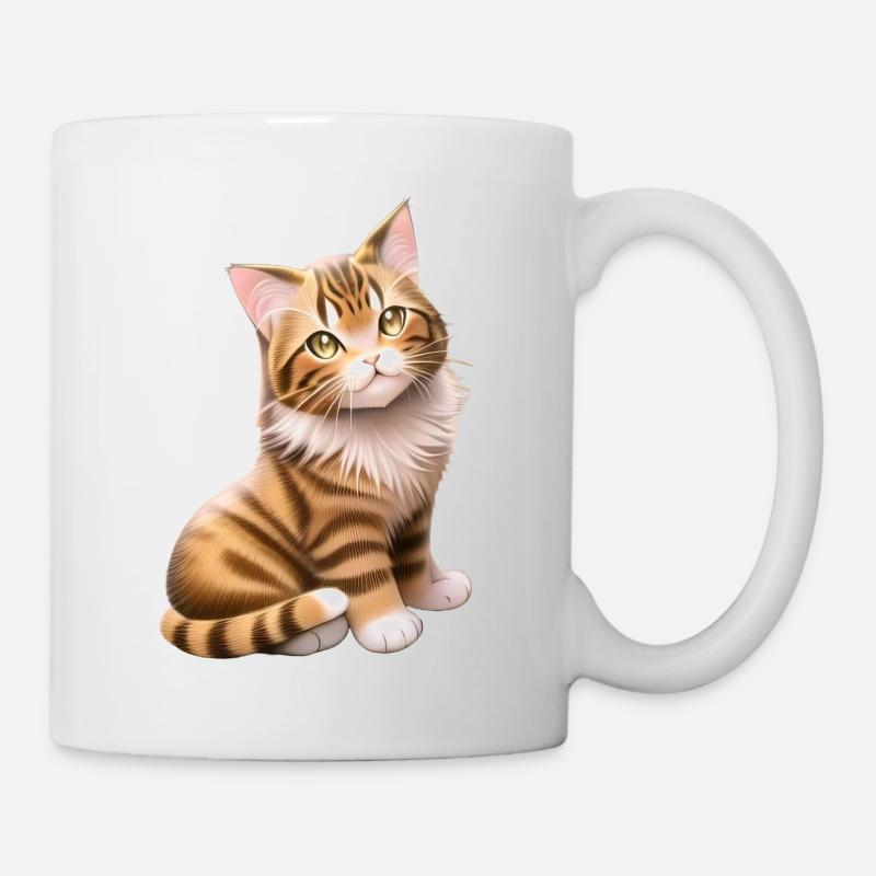 Die rote Katze - Tasse - Weiß