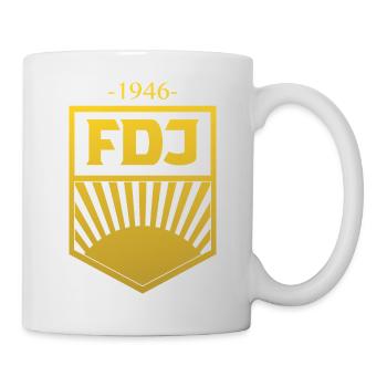 FDJ freie deutsche Jugend 1946 Geschenk - Tasse - Weiß - Rechts
