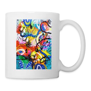 Abstract Chaos #8 original painting Design - Tasse - Weiß - Rechts