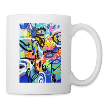 Abstract Chaos #11 original painting Design - Tasse - Weiß - Rechts