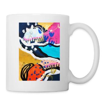 Abstract Chaos #14 original painting Design - Tasse - Weiß - Rechts