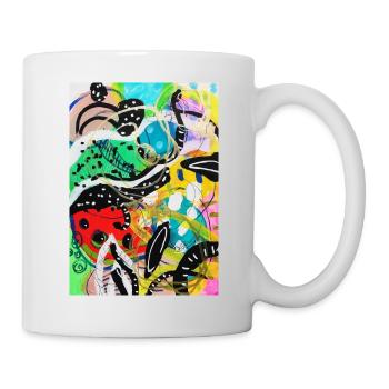 Abstract Chaos #16 original painting Design - Tasse - Weiß - Rechts