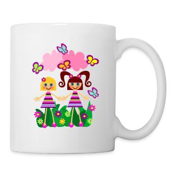Flower girl fun dans la nature - Mug blanc - blanc - Droite