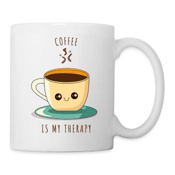 Coffe is my therapy - Tasse - Weiß - Rechts