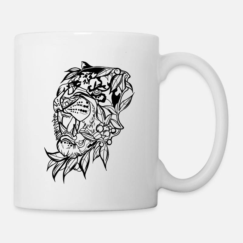Tigerkopf // Illustration - Tasse - Weiß