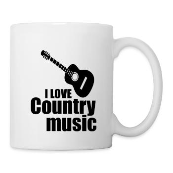I love country guitar logo - Mug - white - Right