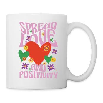 Love and positivity - Mug - white - Right